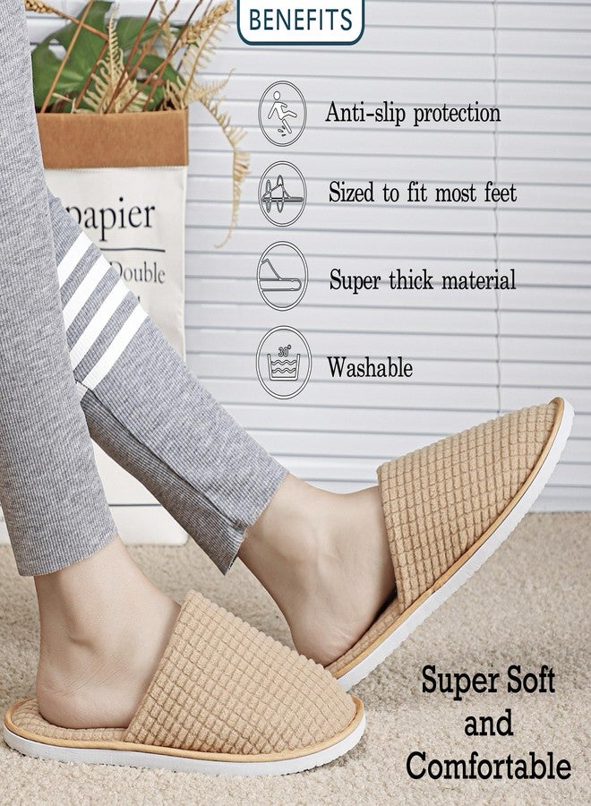 OSTADARRA 10 Pairs Spa Slippers, Non Slip Disposable Slippers For Guest, Washable Reusable, Which Can Be Used As Women Men, House, Indoor, Bathroom, Bedroom, Hotel, Bride Slippers - Image 5